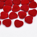 Бусина бархатная, Сердце, 12х11х5 мм, Красная (BUS-060180)