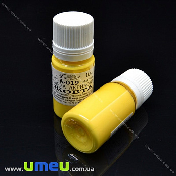 Акриловая краска, Желтая, 10 мл, 1 шт (DIF-017861)
