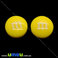 Кабошон з полімерної глини M - M's жовтий, 14 мм (KAB-011712)