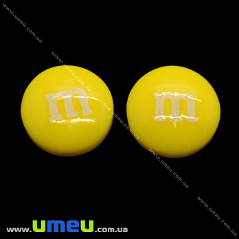 Кабошон из полимерной глины M-M's желтый, 14 мм, 1 шт (KAB-011712)