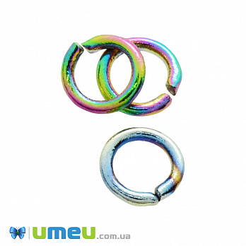 З'єднувальне колечко з нерж. сталі, 4 мм, 0,7 мм, Різнокольорове (STL-046933)