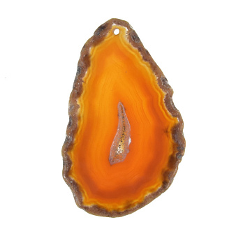 Зріз Агату, Червоно-коричневий, 69х42 мм (POD-032411)