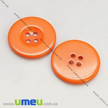 Пуговица пластиковая Круглая, 13 мм, Оранжевая, 1 шт (PUG-008948)
