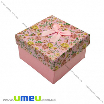 Коробочка подарочная с подушечкой, 9х9х5,5 см, Розовая, 1 шт (UPK-019062)