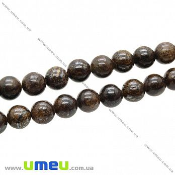 [Архів] Намистина натуральний камінь Бронзит, 8 мм, Кругла (BUS-008260)