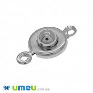 Замок-кнопка, Темное серебро, 17х9 мм (ZAM-039619)