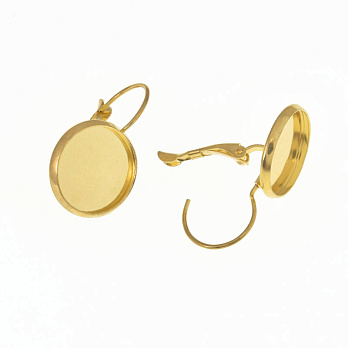 Швензи з нерж. сталі з майданчиком під кабошон 14 мм, 26х16 мм, Золото (STL-060520)