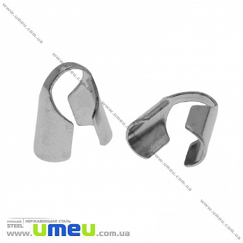 Зажим для шнура из нержавеющей стали, 9х5 мм, Темное серебро, 1 шт (STL-027565)