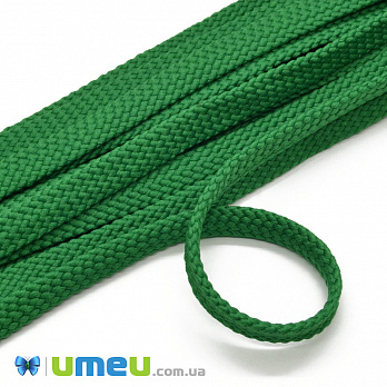 Полиэстеровый шнур плоский 7 мм, Зеленый, 1 м (LEN-039365)