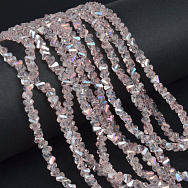 Намистини скляні скол (крихта), 4 мм, Рожеві (BUS-060940)