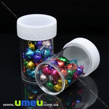 Підвіска металева Бубенчик в контейнері, 9х7 мм, Різнокольорові (POD-037224)