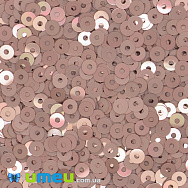 Паєтки Італія круглі плоскі, 3 мм, Пудрові №3029 Rosa Antico Metal, 3 г (PAI-039141)