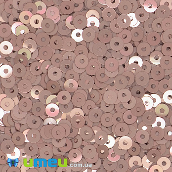Пайетки Италия круглые плоские, 3 мм, Пудровые №3029 Rosa Antico Metal, 3 г (PAI-039141)