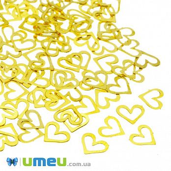 Декоративний елемент Серце, 5х4х0,1 мм, Золото (DIF-047142)