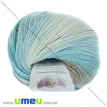 Пряжа Alize Baby Wool Batik 50 г, 175 м, Бирюзово-бежевая 6320, 1 моток (YAR-029494)
