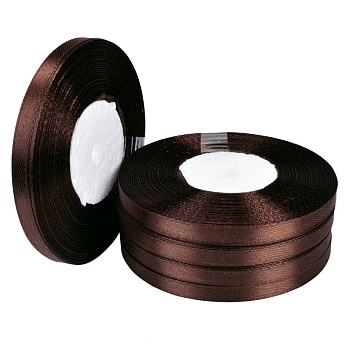 Атласна стрічка, 6 мм, Коричнева (LEN-056730)