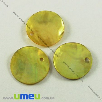 [Архів] Підвіска перламутрова, Жовта, 15 мм (POD-001433)