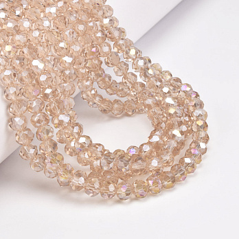 Намистини ронделі, 6х5 мм, Бежеві АВ (BUS-061121)