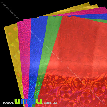 Картон металізований з голограмою, А4, 5 кольорів, 10 листів (DIF-033716)