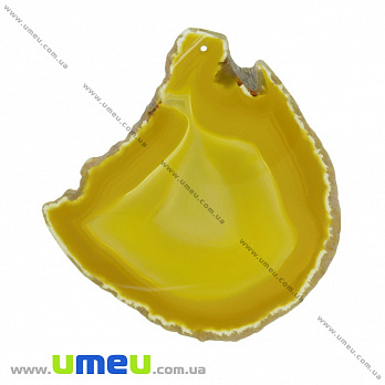Срез Агата, Желтый, 89х84 мм, 1 шт (POD-022131)