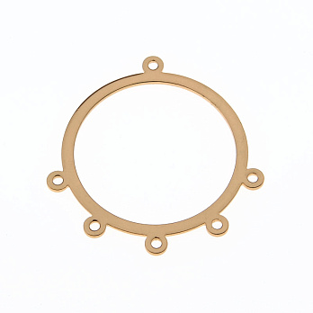 Конектор металевий круглий на 5 отворів, 32х31 мм, Золото (KON-055494)