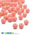 Бусины пластиковые Круглые, 8 мм, Коралловые (BUS-047369)