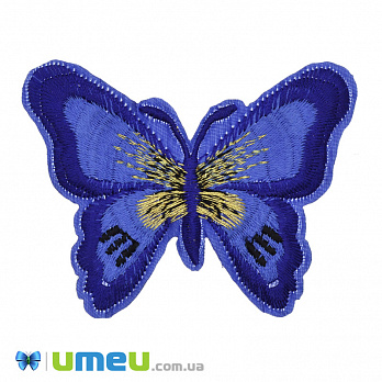 Термоаппликация Бабочка, 7,5х5,5 см, Синяя, 1 шт (APL-042292)