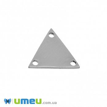 Конектор з нержавіючої сталі Трикутник, 12,5 х10,5х10,5 мм, Темне срібло (STL-049168)