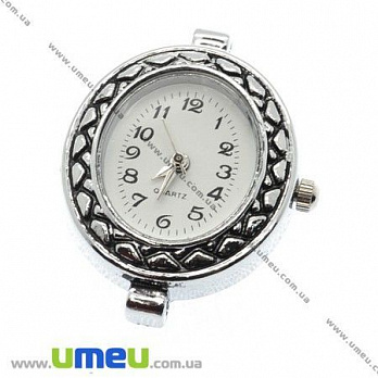 [Архів] Годинник для браслетів овальні, Античне срібло, 34х28 мм (CLC-007503)