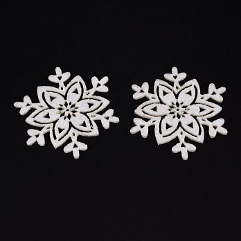 Декоративний виріб із фетру Сніжинка, 6,5 см, Біла (FLT-056521)