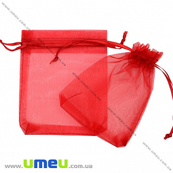 Подарочная упаковка из органзы, 10х12 см, Красная, 1 шт (UPK-009763)