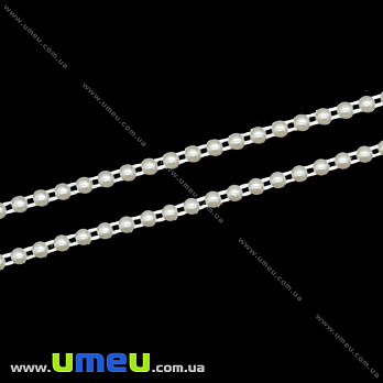 Полубусіни на ниті, Перли, 4 мм, Кремові (KAB-019736) Полубусіни на ниті, Перли, 4 мм, Кремові (KAB-019736)