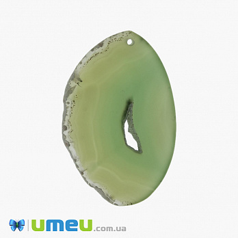 Зріз Агата, Зелений, 64х42 мм (POD-012000)