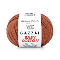 Пряжа Gazzal Baby Cotton №3454, 50 г, 165 м, Терракотовая (YAR-060771)