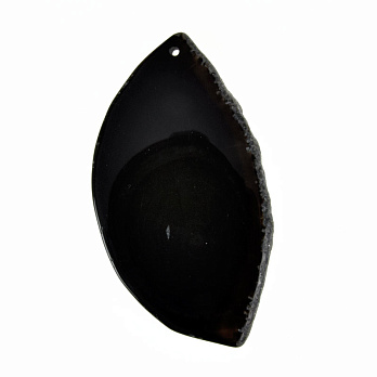 Зріз Агата, Чорний, 76х41 мм (POD-014428)