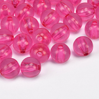 Намистини акрилові, Круглі, 9,5 мм, Малинові (BUS-059830)