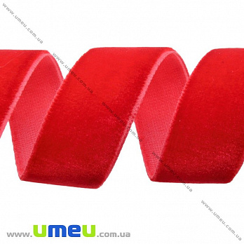 Лента бархатная, 20 мм, Красная, 1 м (LEN-013817)
