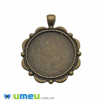 Основа кругла, 46х38 мм, 29,5 мм, Антична бронза (OSN-049433)