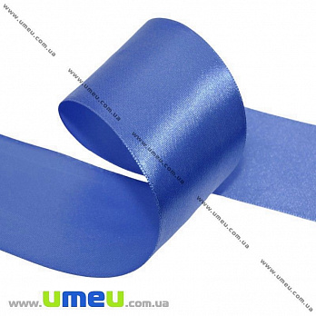 Атласная лента, 100 мм, Синяя, 1 м (LEN-022159)