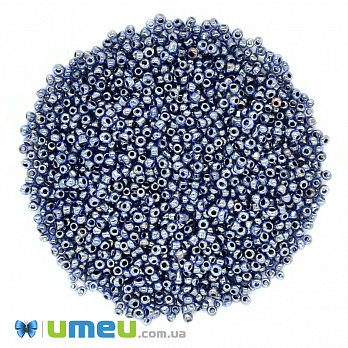 Бісер китайський дрібний, 12/0, Синій глазурований, 2 мм (BIS-037698)