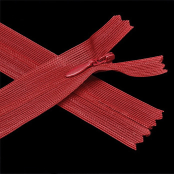 Молния потайная неразъемная, 18 см, Тип 3, Красная (ZIP-060437)