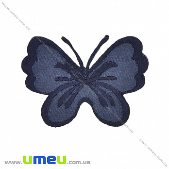 Термоаппликация Бабочка, 6х4,5 см, Синяя темная, 1 шт (APL-027661)