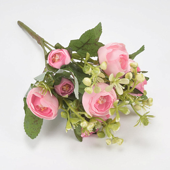 Букет камелії з добавками, 28 см, Рожевий (DIF-062186)