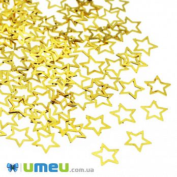 Декоративний елемент Зірка, 3,5 х3,5х0,1 мм, Золото (DIF-047138)