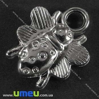 [Архів] Підвіска пластикова Бджола, Срібло, 19х16 мм (POD-001937)