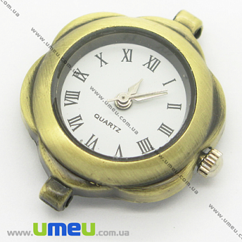 [Архив] Часы для браслетов Цветок, Античная бронза, 30х22 мм, 1 шт (CLC-006163)