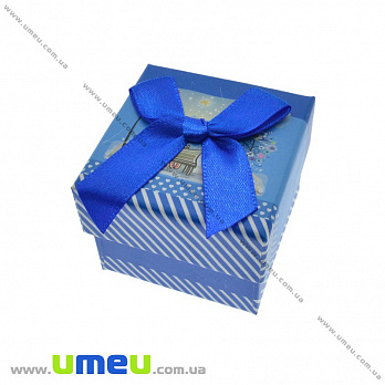 Подарочная коробочка Квадратная под кольцо, 5х5х4 см, Синяя, 1 шт (UPK-035791)