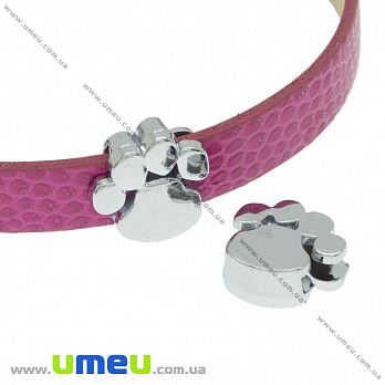 [Архів] Намистина під ремінець Лапка, 11х11 мм, Темне срібло (BUS-036253)