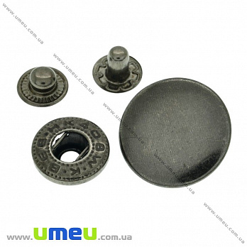 Кнопка альфа (пробивная) металлическая, Черная, 20 мм, 1 шт (SEW-024000)