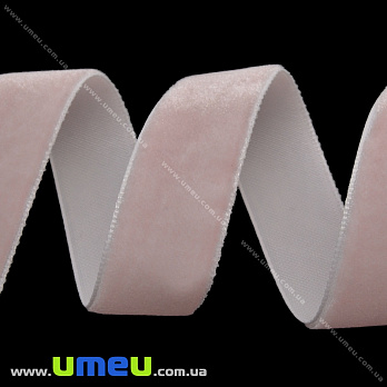 Лента бархатная, 20 мм, Розовая светлая, 1 м (LEN-035806)